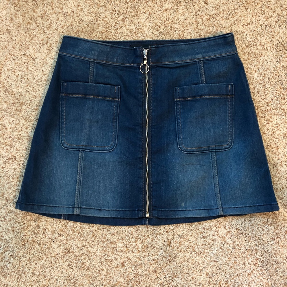 Denim Zip Skirt